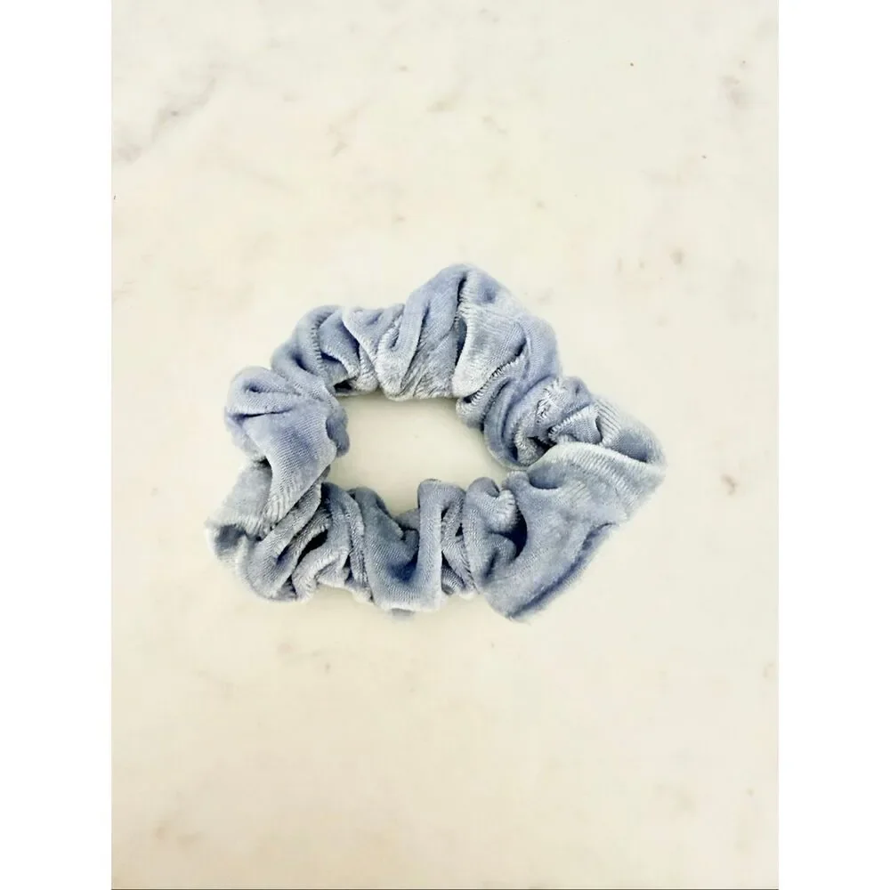Light Blue Velvet Scrunchie Soft Velour Hair Tie Hair Accessory